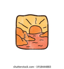 design of line badge patch pin graphic illustration vector art t-shirt design