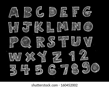 Design of line Font Sketch Hand drawing vector letters