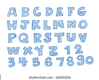 Design of line Font Sketch Hand drawing vector letters