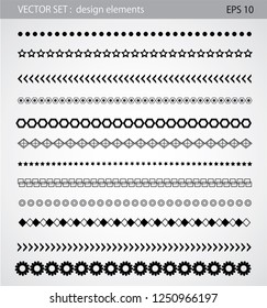 Collection Hand Drawn Line Borders Set Stock Vector (Royalty Free ...