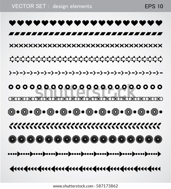 Design Line Horizontal Elements Stock Vector (Royalty Free) 587173862