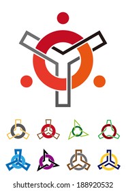 Design line logo element. Abstract vector template set. 