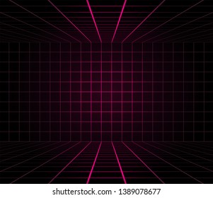 Design of lines perspective room illustration