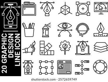 design linoe icon, black and white