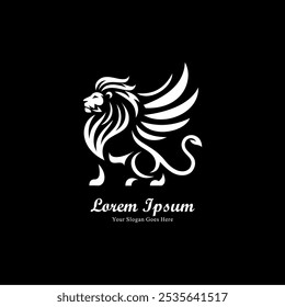 The design of the lion logo has elegant wings and a modern style