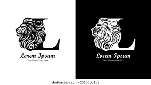 The design of the lion's head logo combined with the letter L and modern style