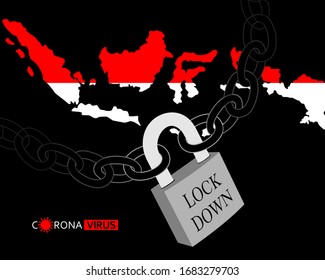 Corona Virus Locking Symbol. Das Corona-Sperrvirus hält das Land verschlossen. Schlüsselkonzepte für Virusausbrüche.