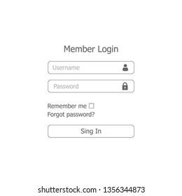 Design login form menu. Vector illustration