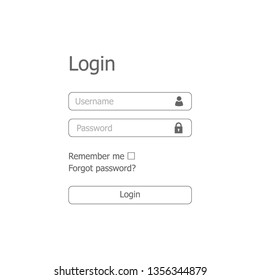 Design login form menu. Vector illustration