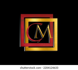 Design logo 3D CM by vector style icon template