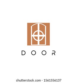 A design logo about a door in a box.