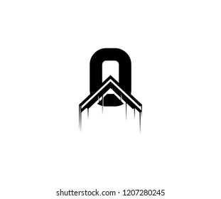 Design Logo Abstract Initial Letter O with Arrow Sharp Element Illustration