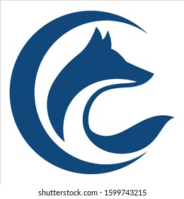 Design logo of an animal wolf or fox vector isolated