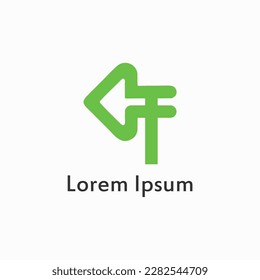 Flecha con logotipo de diseño, cursor para el logotipo de su empresa