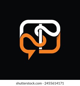 Diseño logo burbuja chat y letra S