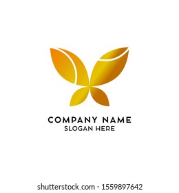 Design logo butterfly template with gradient concept