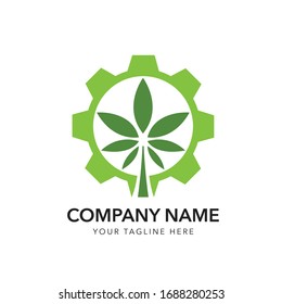 logo de diseño cannabis, hoja de icono