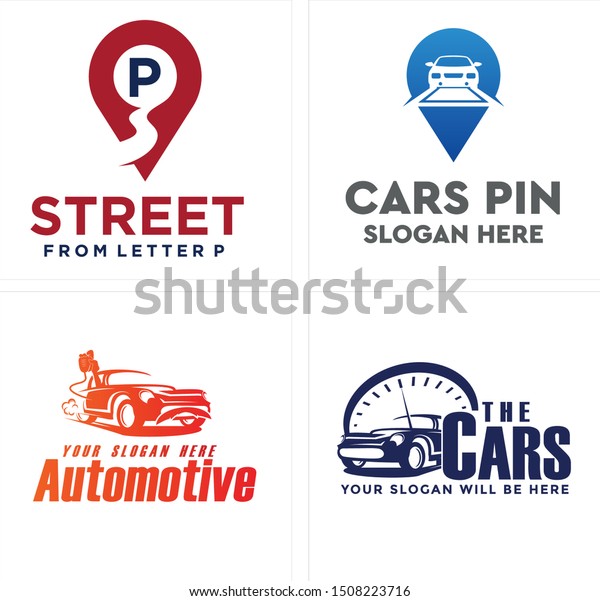 Design Logo Car Street Pin Navigation Stock Vector Royalty Free