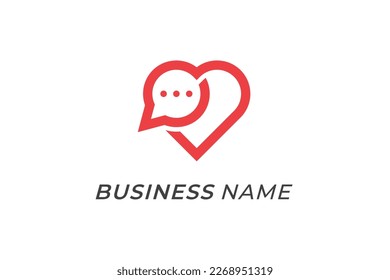 design logo chat and love