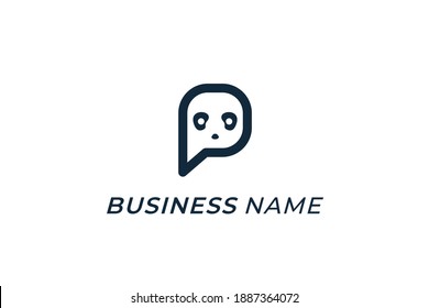 imagen del logo de diseño y cara de panda