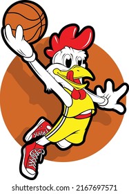 design logo chicken basketball free vector