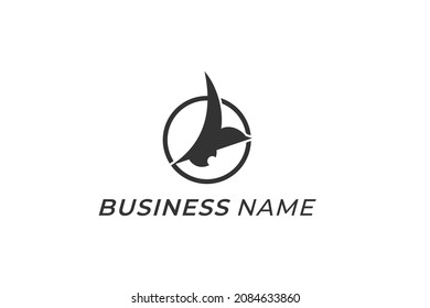 design logo circle bird and eye