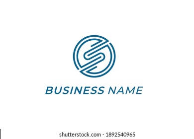 design logo circle connect letter S