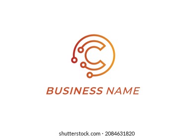 design logo circle connect and letter C