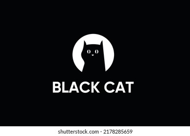 design logo circle creative black cat