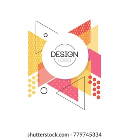 Design logo, colorful geometric element for brand, company identity, business logotype vector Illustration