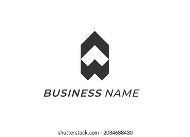 design logo combine arrow and letter W