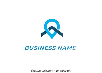 design logo combine arrow and location