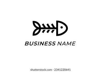 design logo combine bone and fish