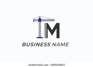design logo combine buildings construction and letter M
