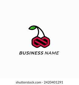 design logo combine cherry connect