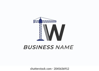 logotipo de diseño combinar construcción y letra W