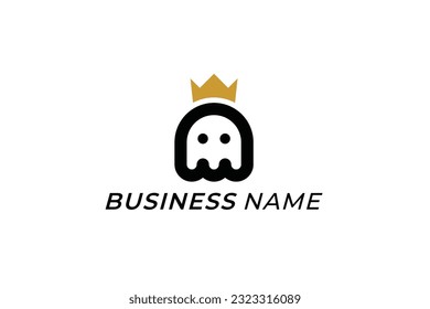 design logo combine crown and head ghost