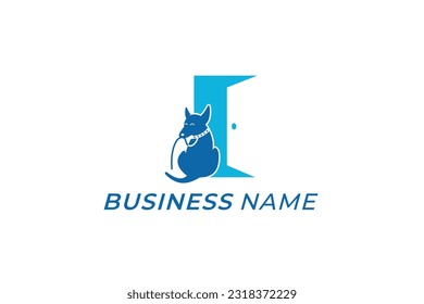 design logo combine dog and door house