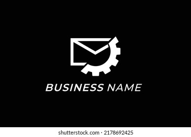 logotipo de diseño combinar correo electrónico y equipo
