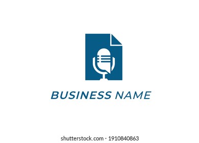 design logo combine file and microphone