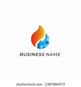 design logo combine fire and ice