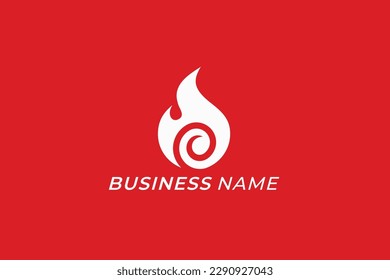 logo de diseño combina fuego y espiral