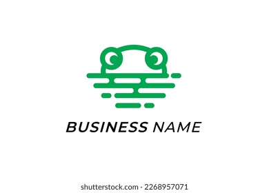 design logo combine frog and water