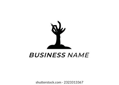 design logo combine hand zombie and pen