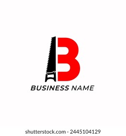 design logo combine handsaw and letter B