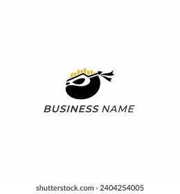 Design-Logo kombinieren Kopf-Ninja und Fortschritt-Daten