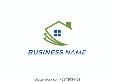 design logo combine home and paper