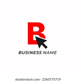 design logo combine letter B and arrow cursor