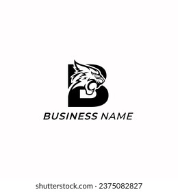 design logo combine letter B and head tiger