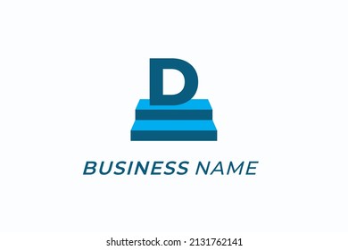 design logo combine letter D and stair